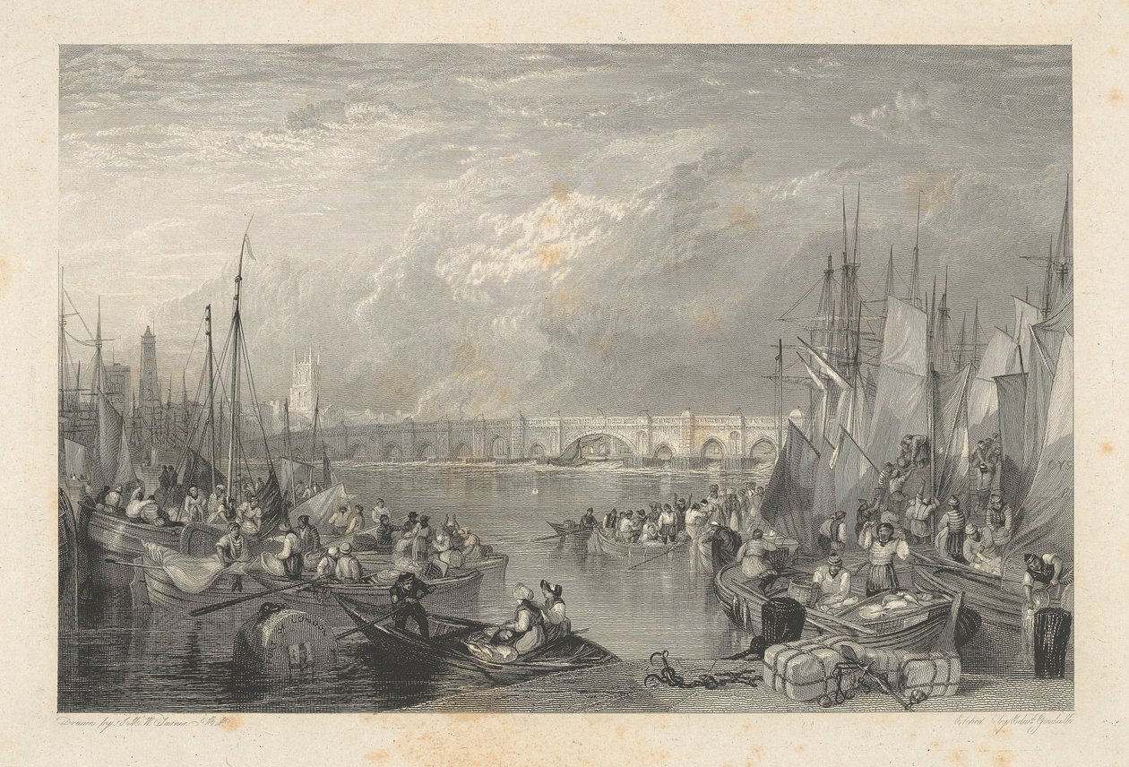 Old London Bridge and Vicinity by Edward Goodall