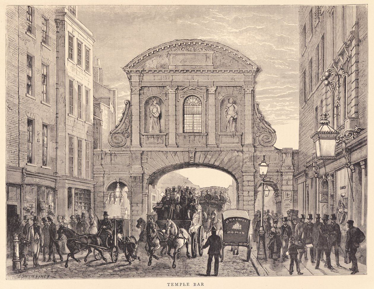 Temple Bar in Fleet Street, c.1870 by Edward Henry Fahey