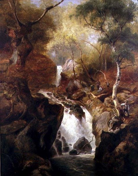 Waterfall through a Woodland by Edward Henry Holder
