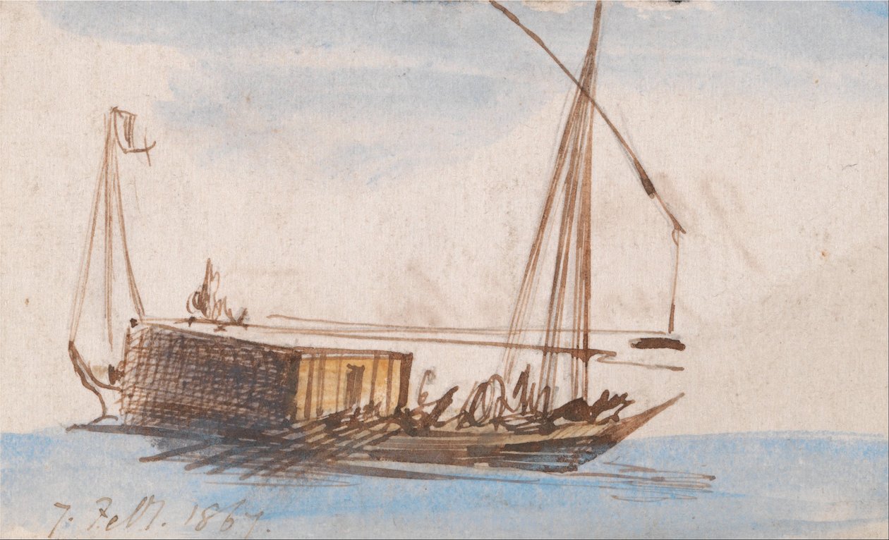 Boat on the Nile by Edward Lear