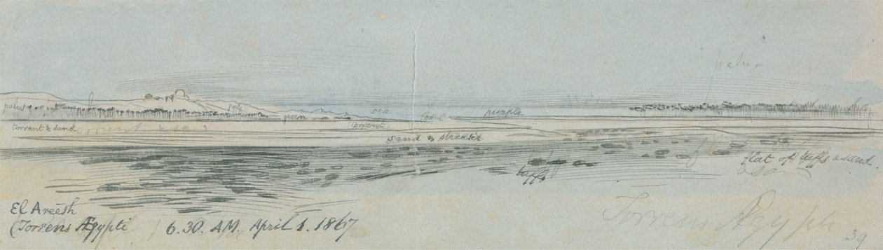El Areesh (Torrens Ægypti) by Edward Lear