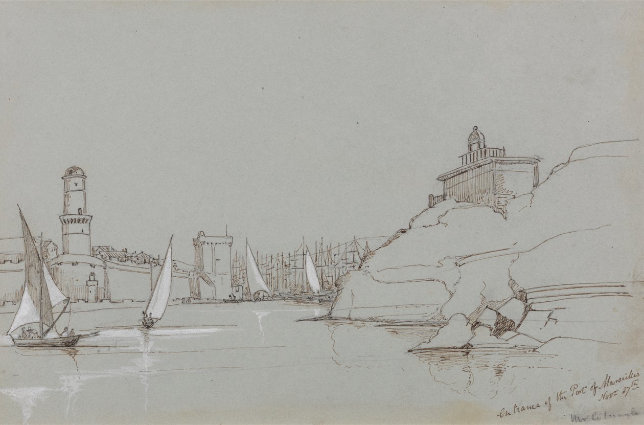 Entrance to the Port of Marseille by Edward Lear