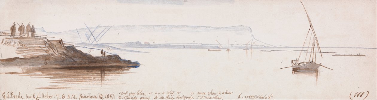 Gebel Sheikh Eredi from Gau el Kebir by Edward Lear