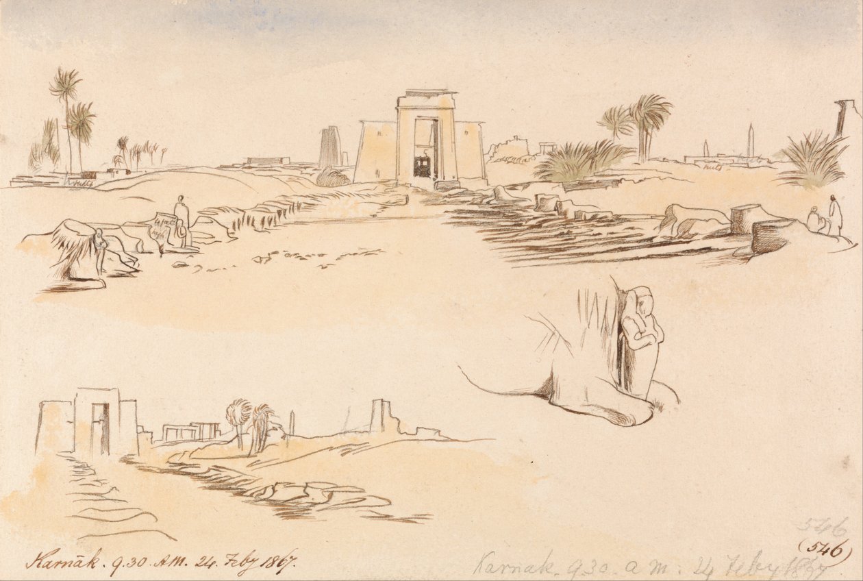 Karnak, 9:30 am, 24 February 1867 by Edward Lear