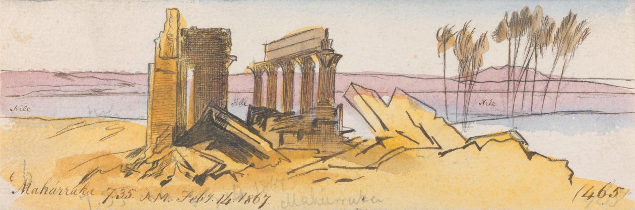 Maharraka, 7:35 am, 14 February 1867 by Edward Lear