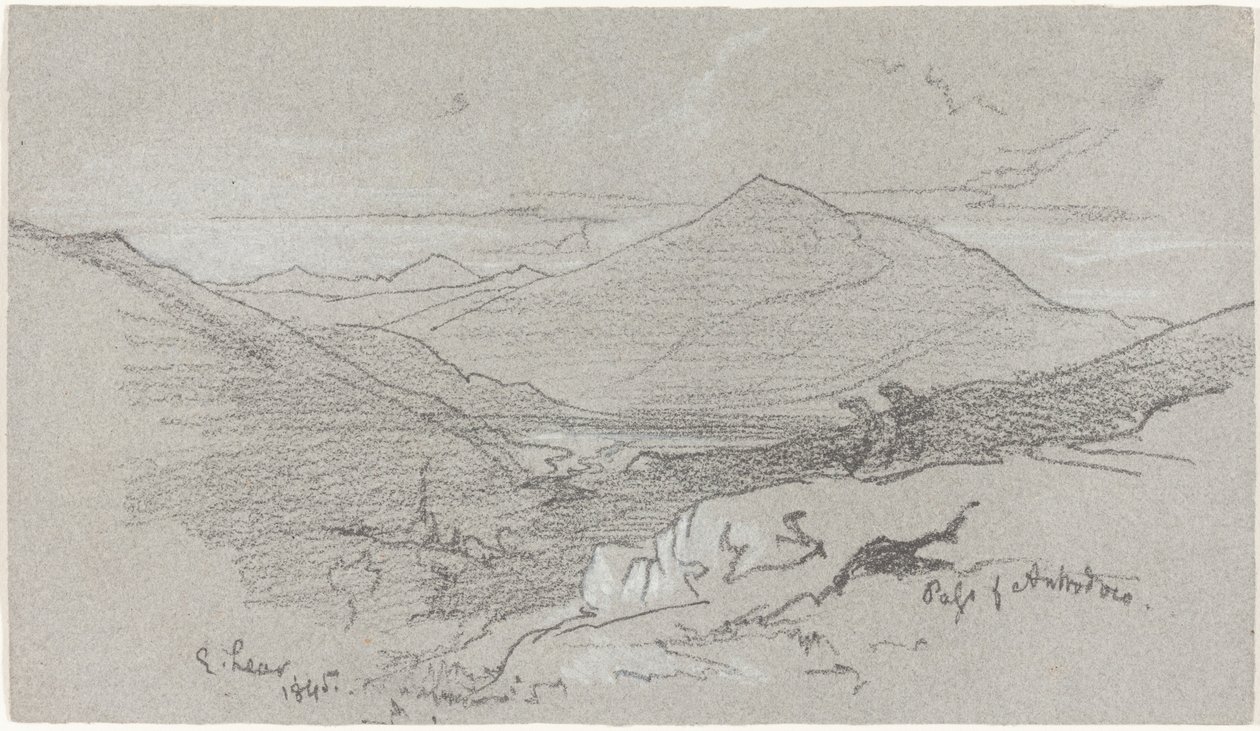 Mountainous View from Antrodoco by Edward Lear