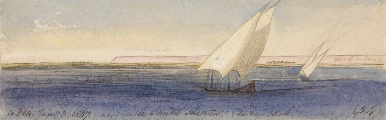 Near Nesle Sheikh Hassan, looking south by Edward Lear