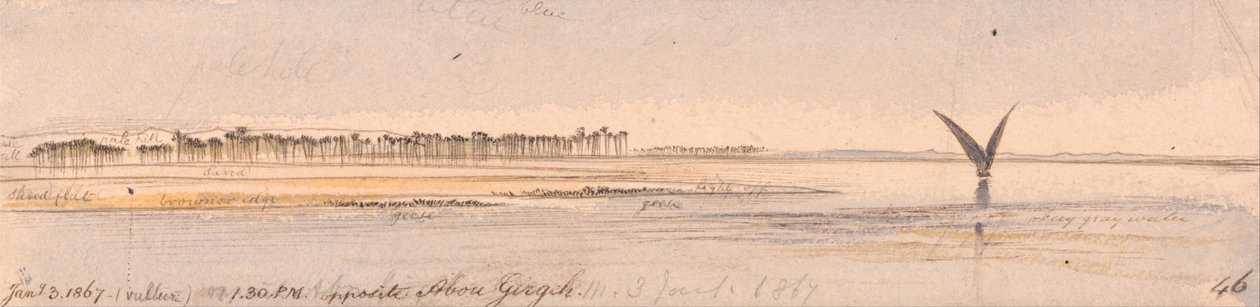 Opposite Abu Girgeh by Edward Lear