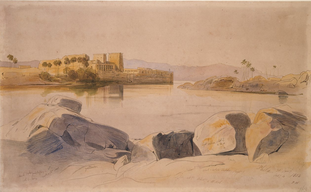 Philae, Egypt by Edward Lear