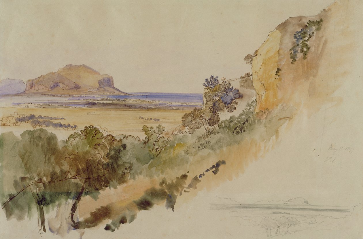 View near Palermo by Edward Lear