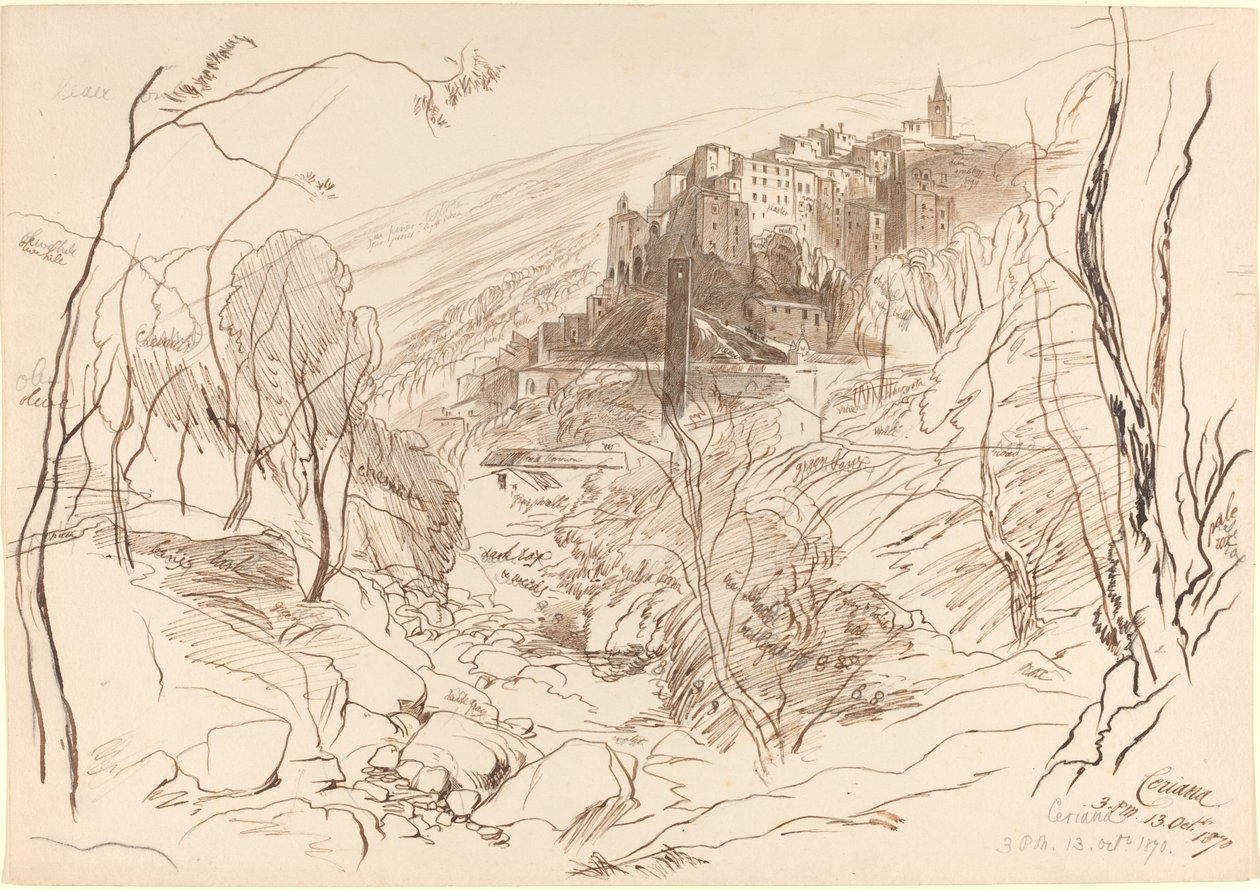 View of Ceriana by Edward Lear