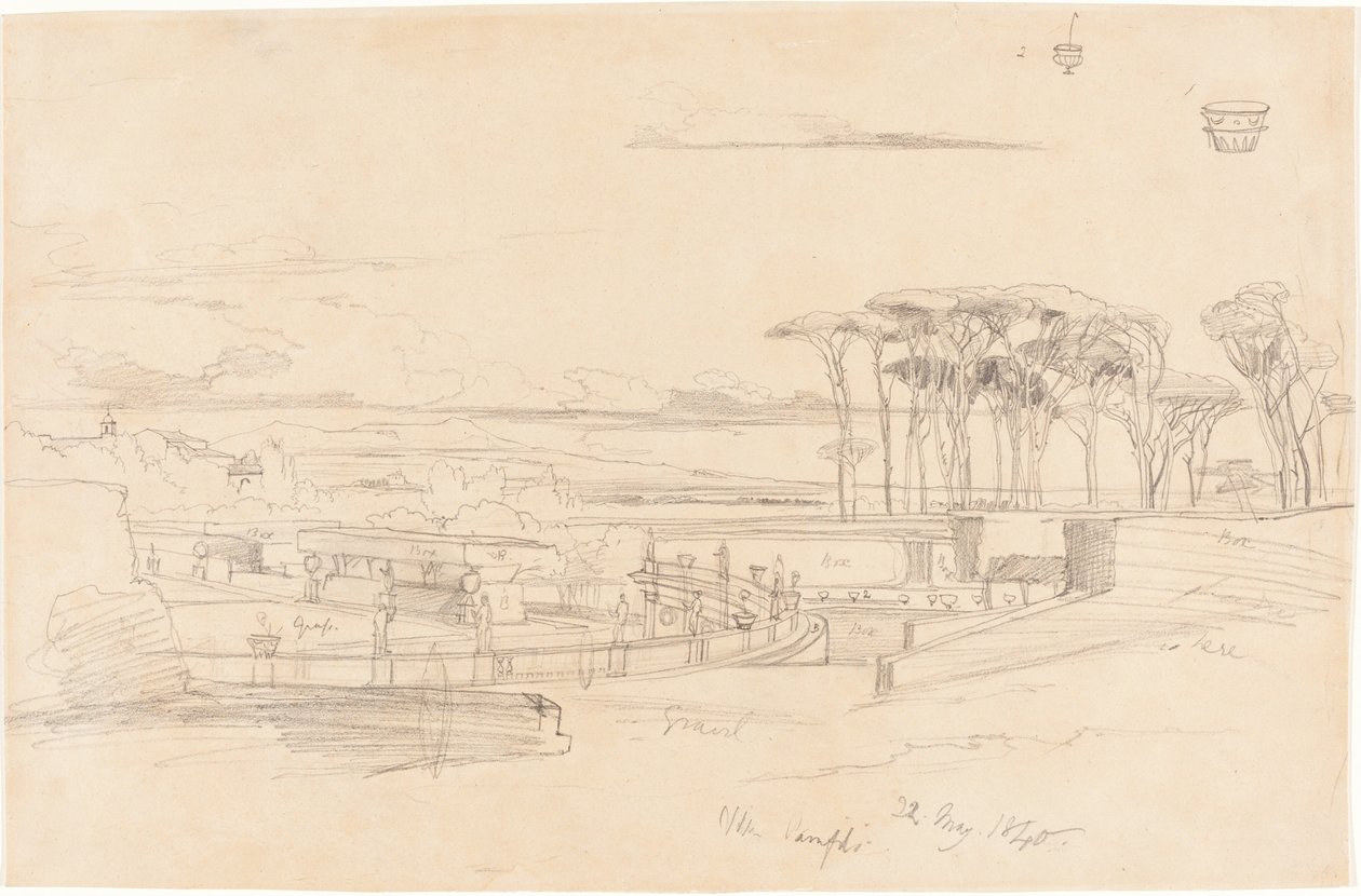 Villa Pamphili by Edward Lear