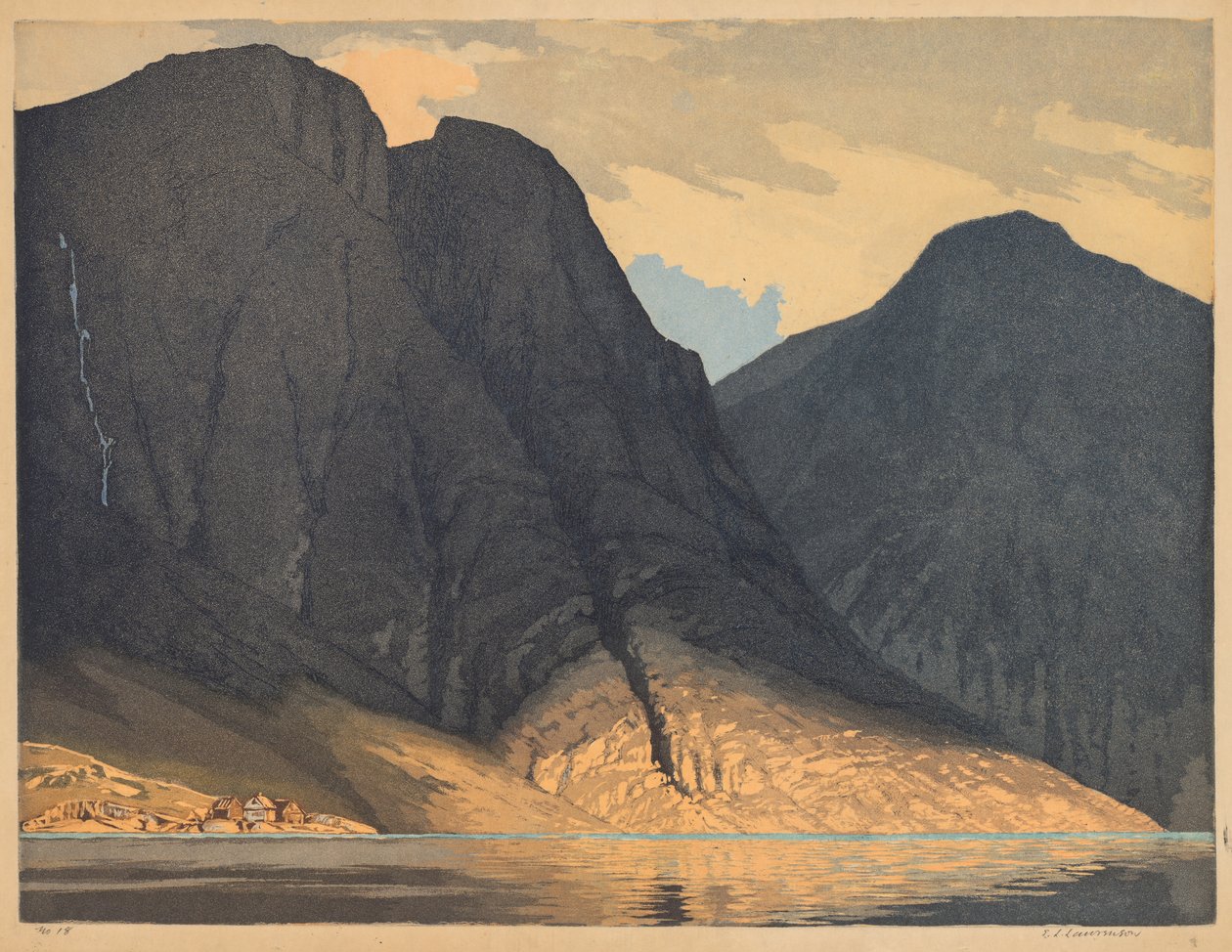 Mountain View with Water by Edward Louis Laurenson