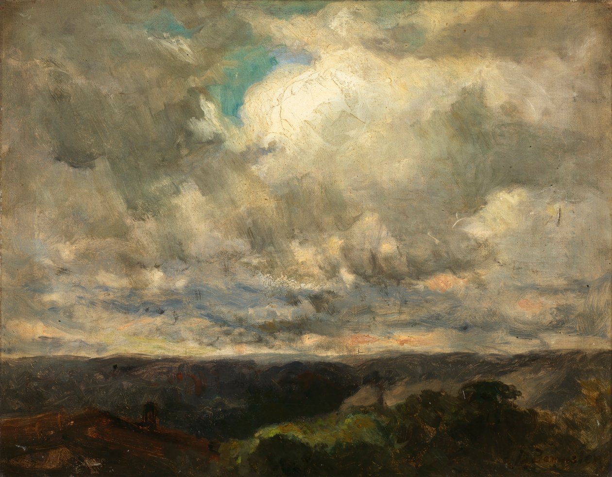 Untitled (landscape, cloudy sky) by Edward Mitchell Bannister