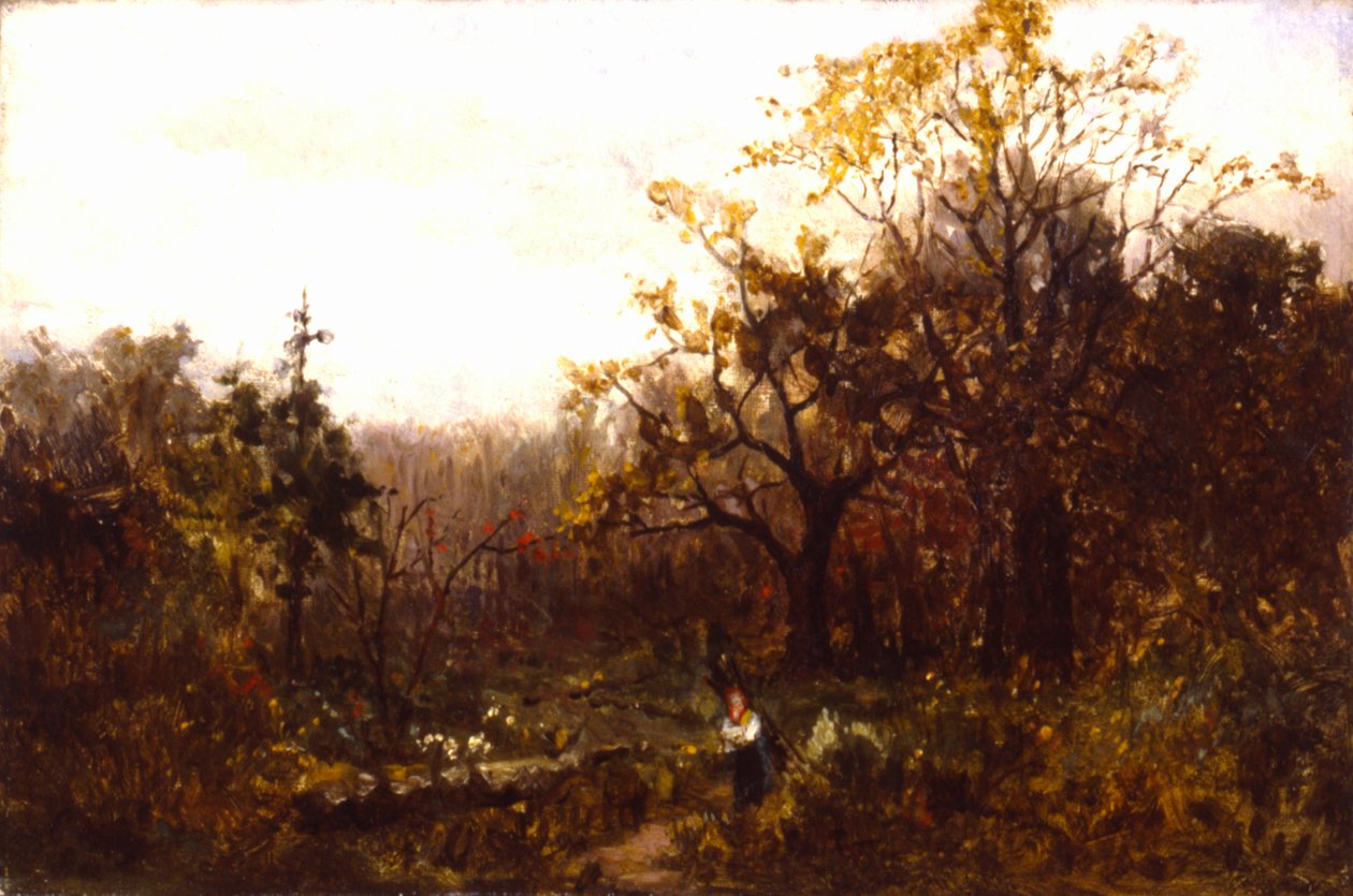 Untitled Landscape--Woman Carrying Wood by Edward Mitchell Bannister