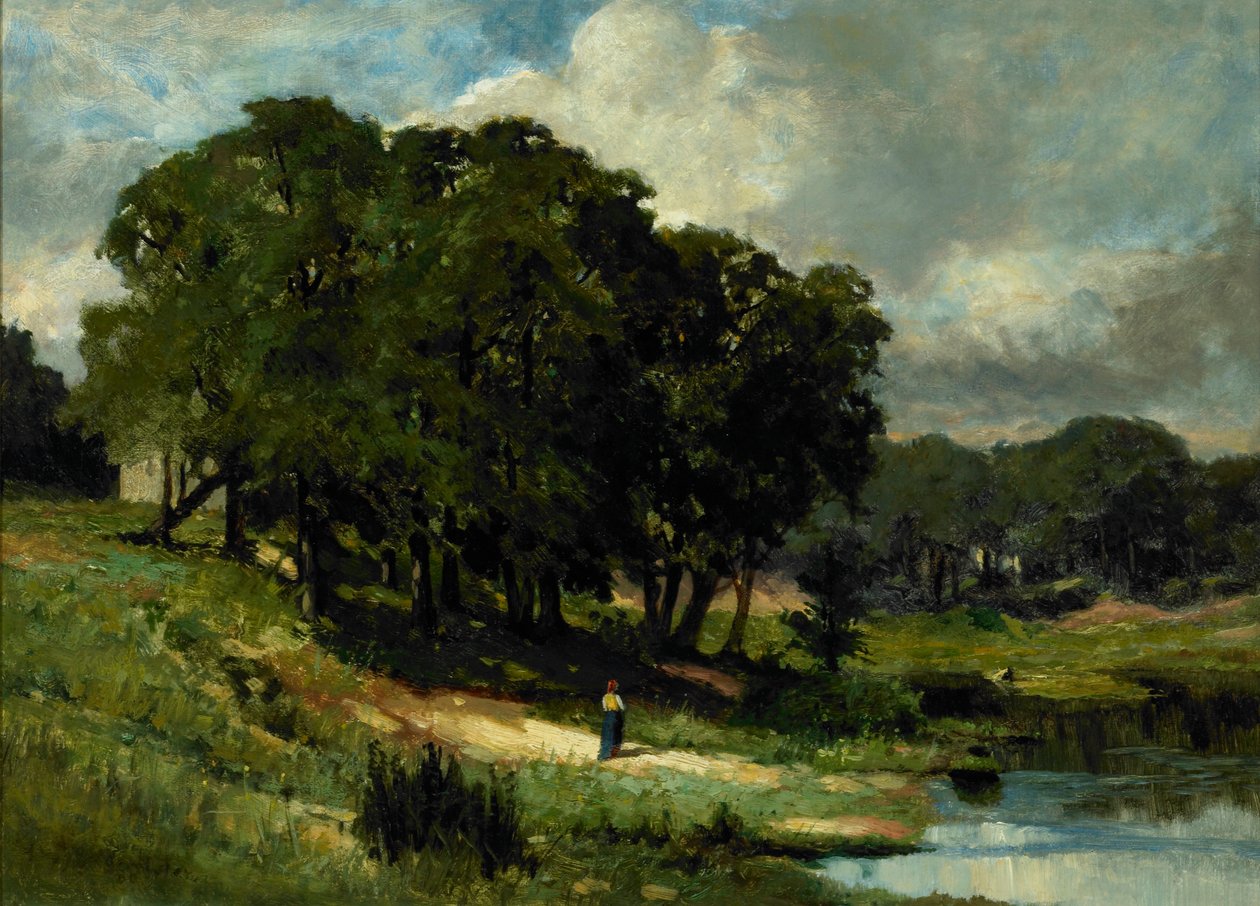 Woman Standing near a Pond by Edward Mitchell Bannister