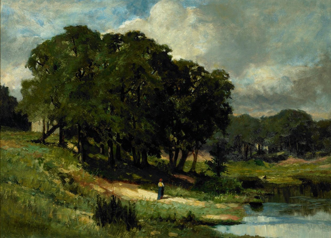 Woman Standing Near a Pond by Edward Mitchell Bannister