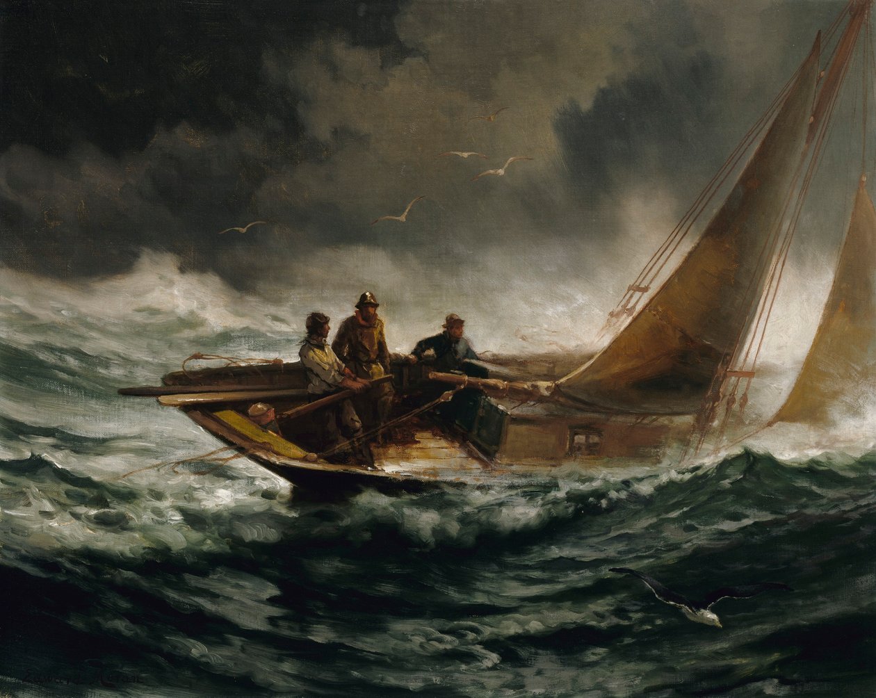 Riding out a Gale by Edward Moran