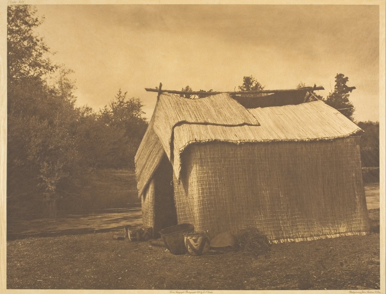 A Mat House - Skokomish by Edward S. Curtis