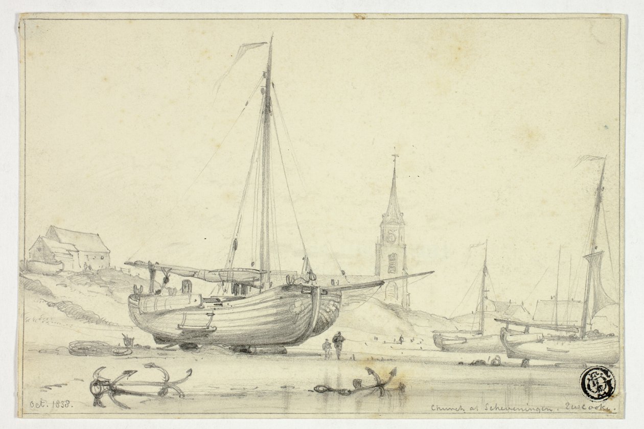Church at Scheveningen by Edward William Cooke