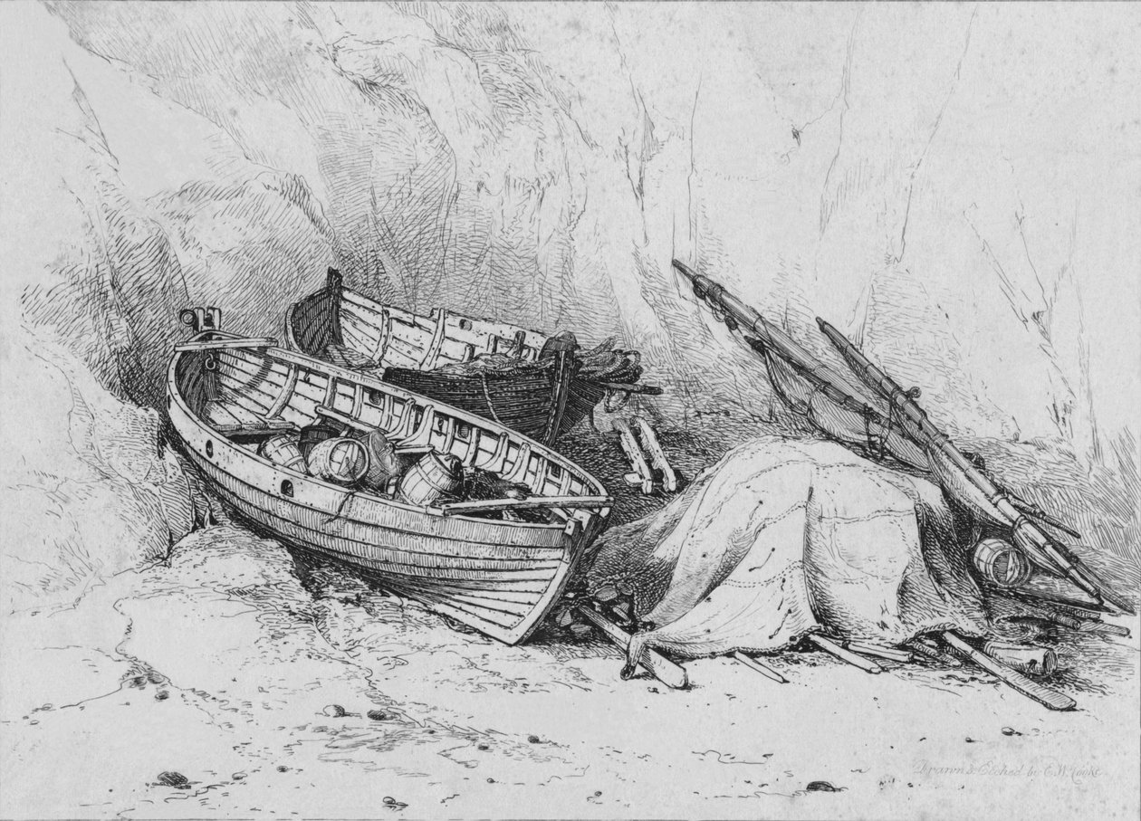 On The Beach at Cromer, c1828 by Edward William Cooke