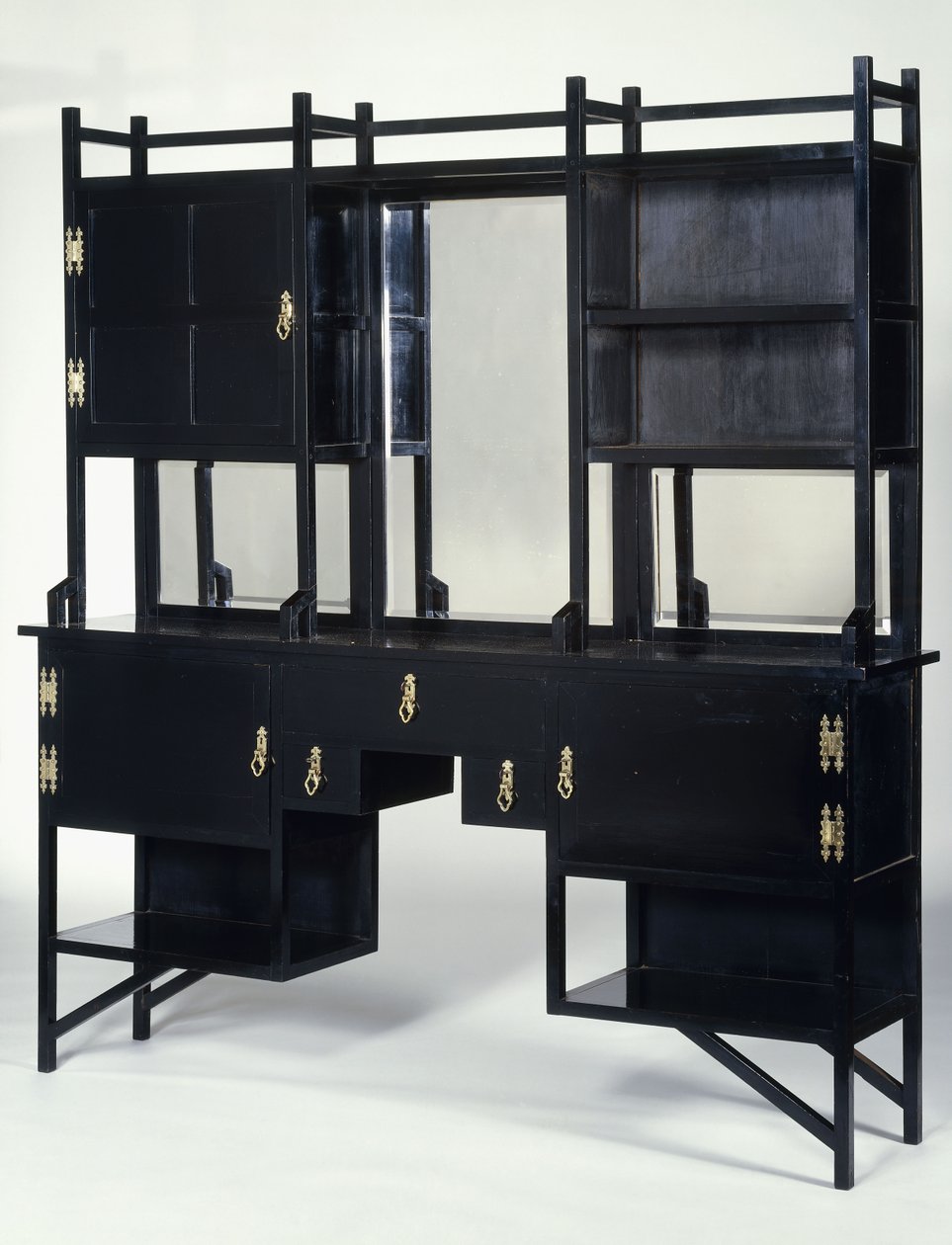A William Watt ebonised side cabinet by Edward William Godwin