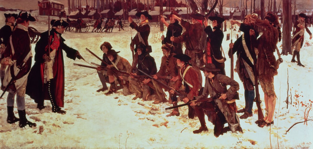 Baron von Steuben drilling American recruits at Valley Forge in 1778 by Edwin Austin Abbey