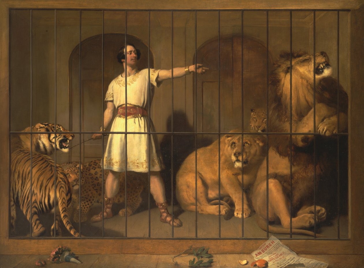 Portrait of Mr. Van Amburgh, As He Appeared with His Animals at the London Theatres by Edwin Landseer
