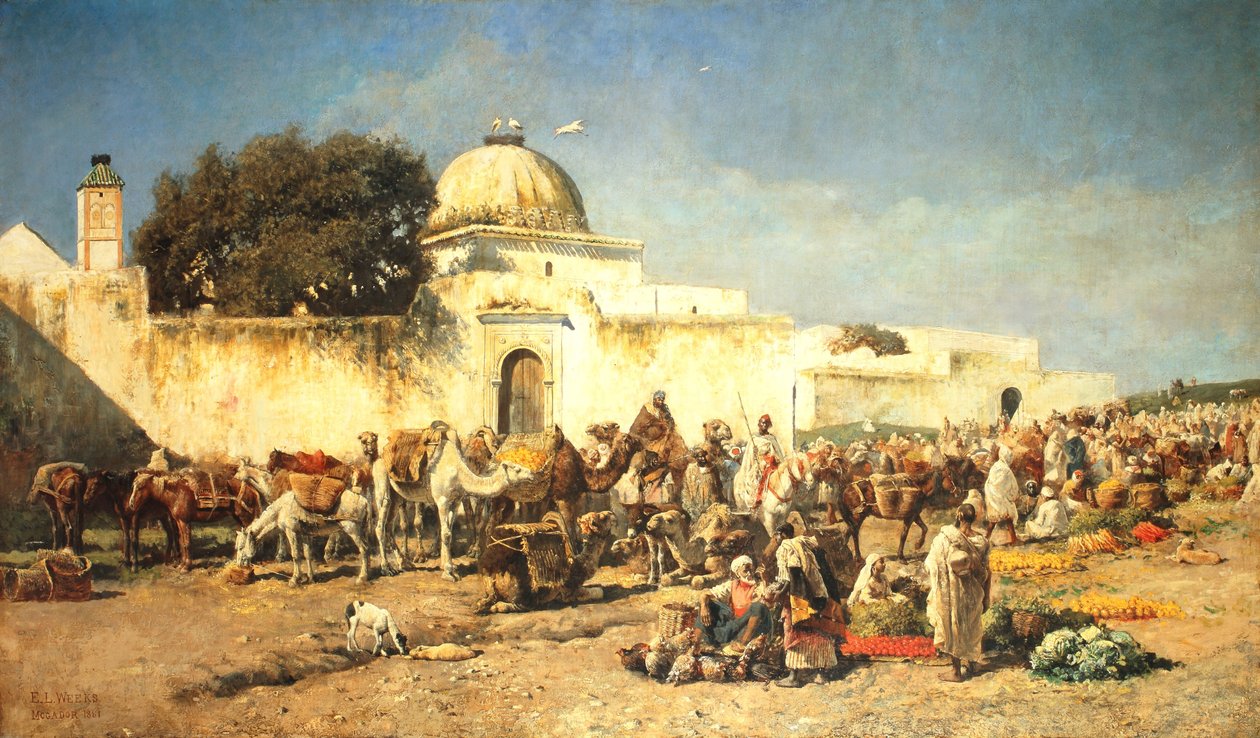 Market Scene at Mogador by Edwin Lord Weeks