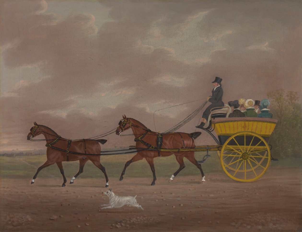 A Gentleman Driving Tandem to a Jaunting Car by Edwin W. Cooper