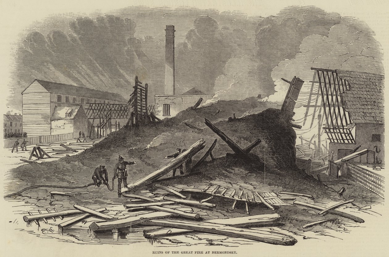 Ruins of the Great Fire at Bermondsey by Edwin Weedon