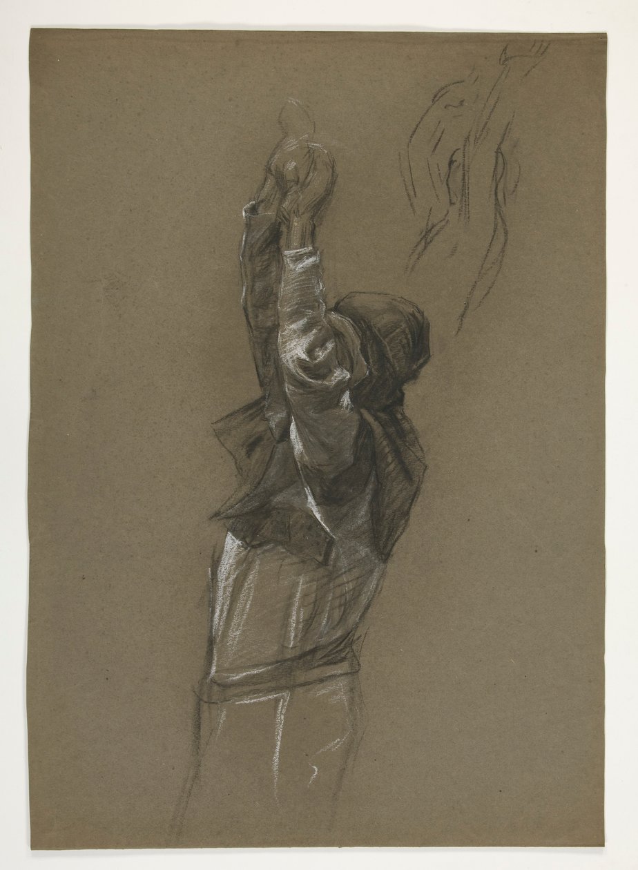Figure study for King Arthur by Edwin Austin Abbey