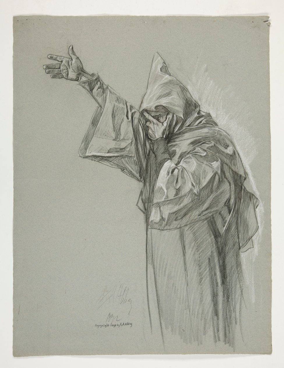 Figure study for King Arthur by Edwin Austin Abbey