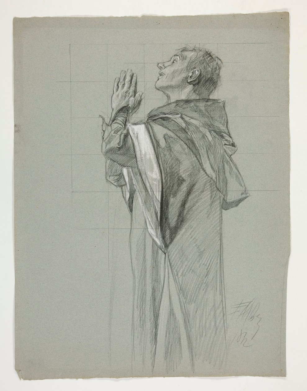 Figure study for King Arthur by Edwin Austin Abbey