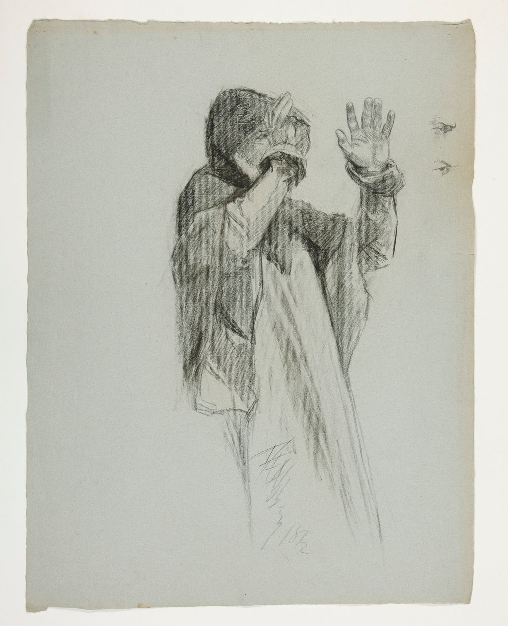 Figure study for King Arthur by Edwin Austin Abbey