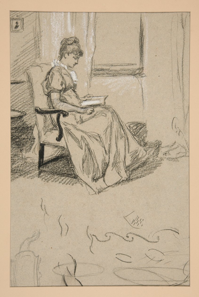 Portrait of Mrs. Abbey, reading by Edwin Austin Abbey