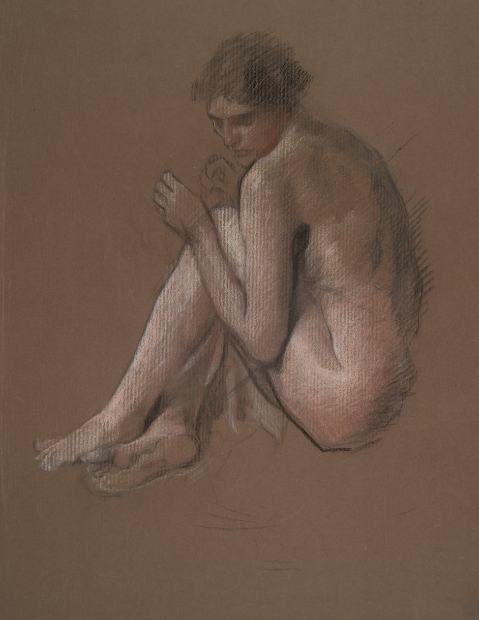 Seated Nude Female Figure by Edwin Austin Abbey