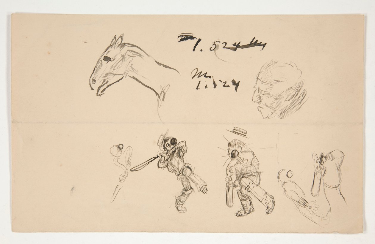 Sheet of Studies of Cricket Players by Edwin Austin Abbey
