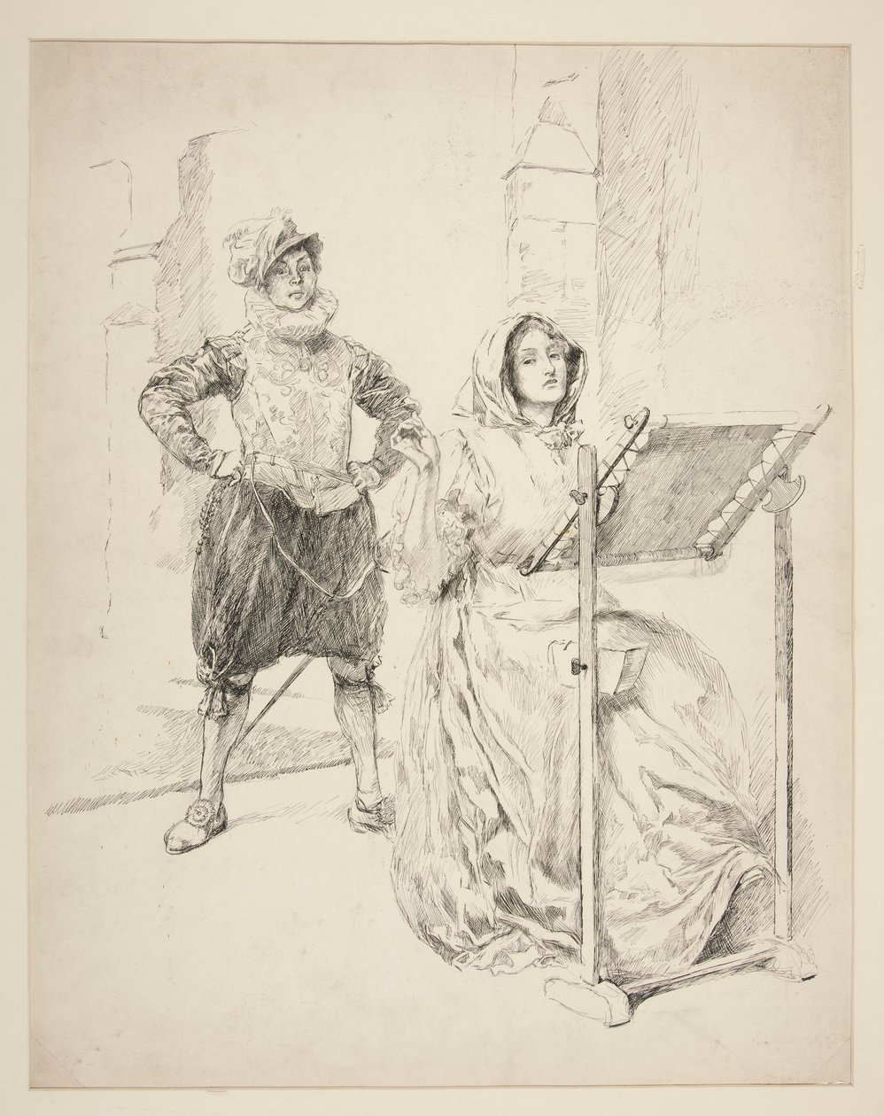 Sketch for The Daffodil Song by Edwin Austin Abbey