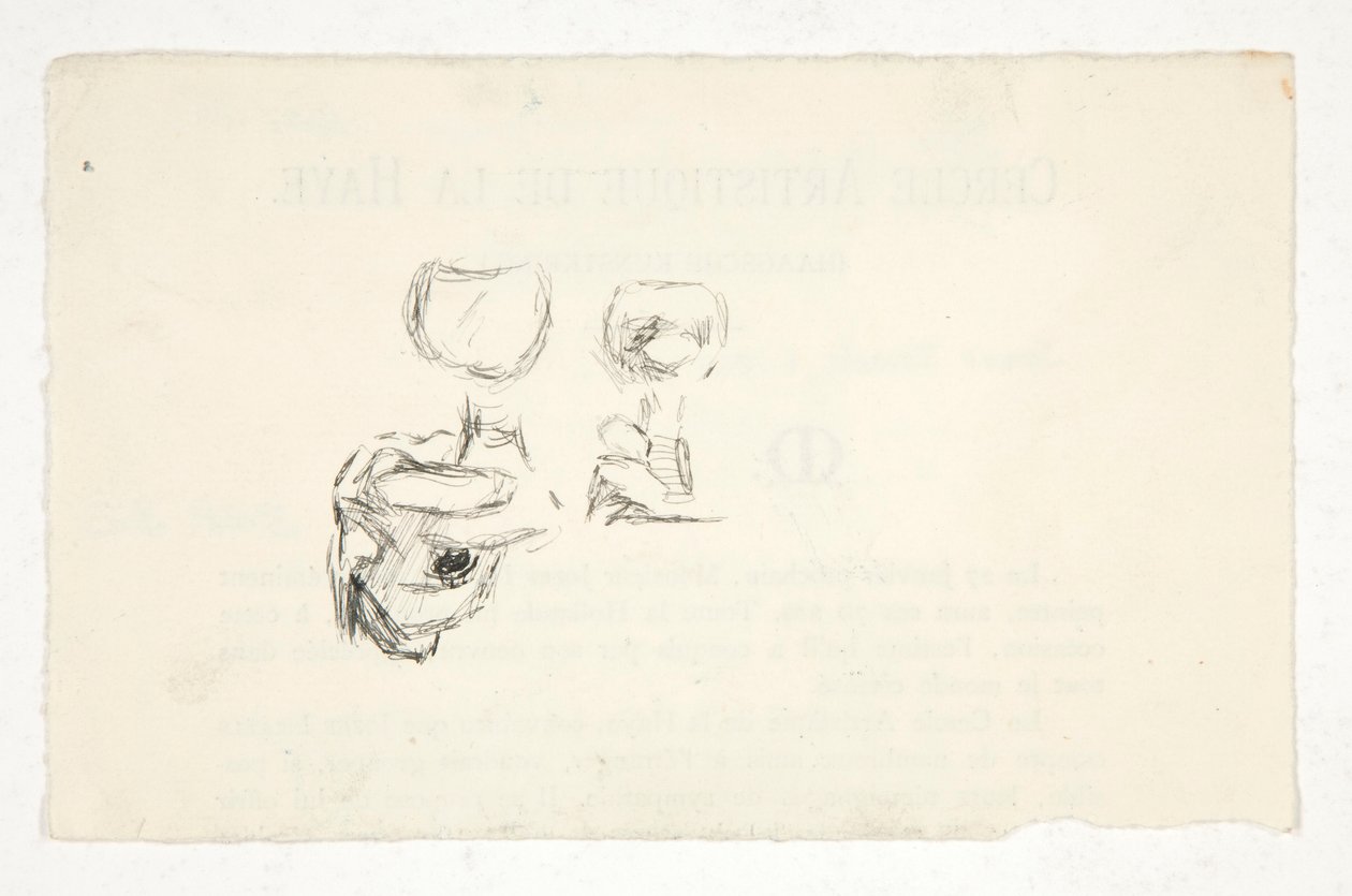 Sketches of Hands Holding Wine Glasses by Edwin Austin Abbey