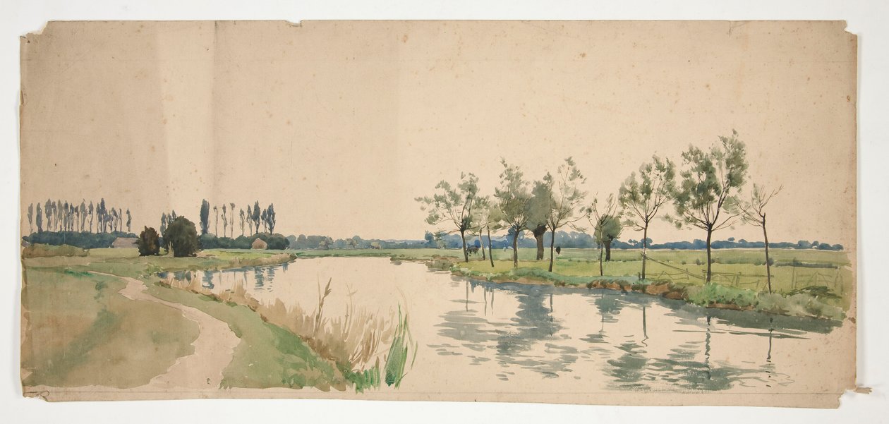 Trees Lining a Riverbank by Edwin Austin Abbey