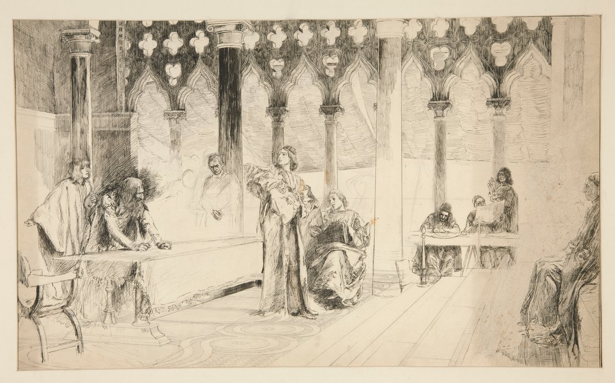 Trial Scene, from Merchant of Venice by Edwin Austin Abbey