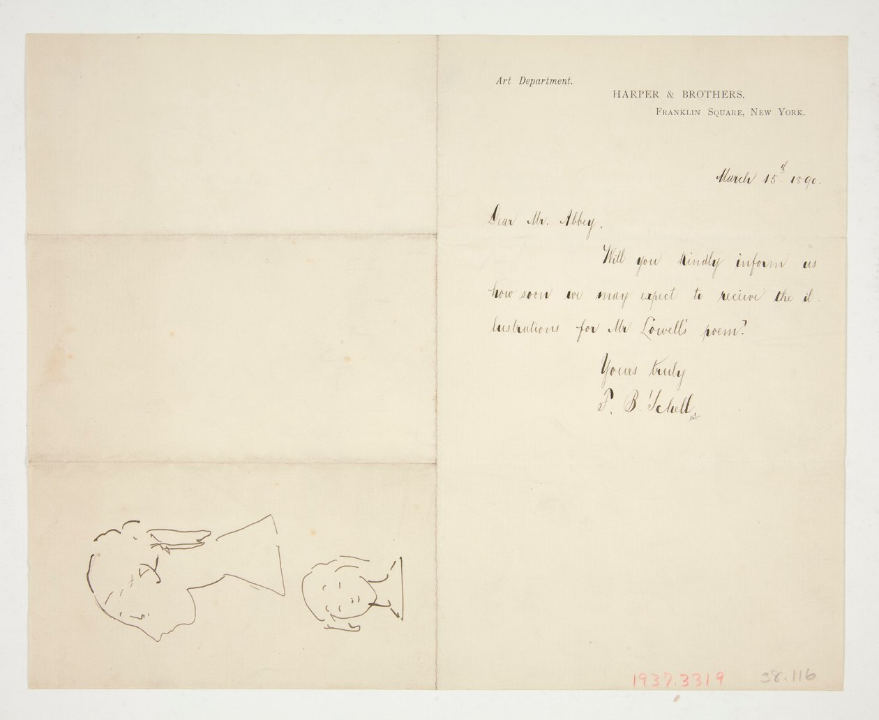 Two Sketches of a Bust by Edwin Austin Abbey