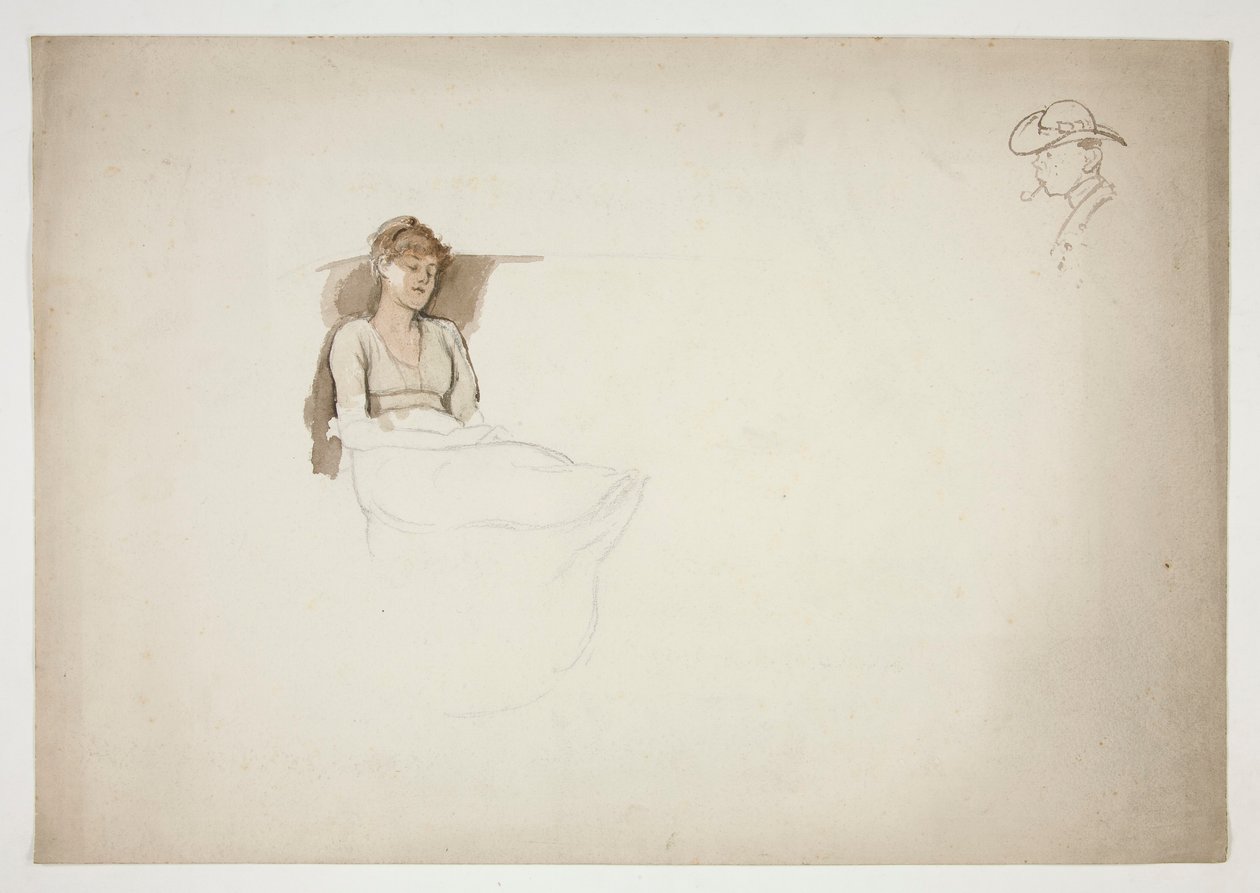 Woman Seated in Chair, Sleeping by Edwin Austin Abbey