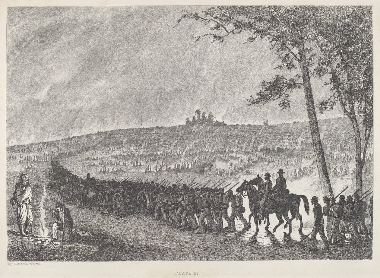 Going Into Camp at Night by Edwin Forbes