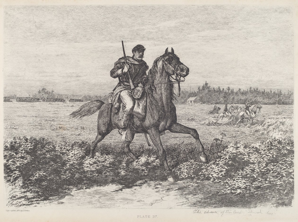 The Advance of the Cavalry by Edwin Forbes