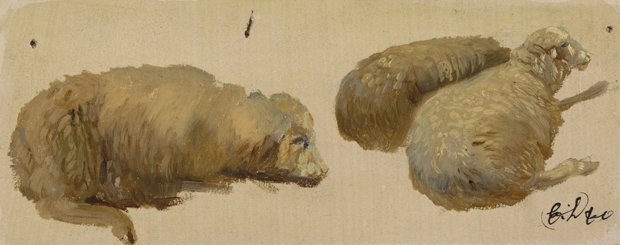 Three Sheep at Rest by Edwin Landseer