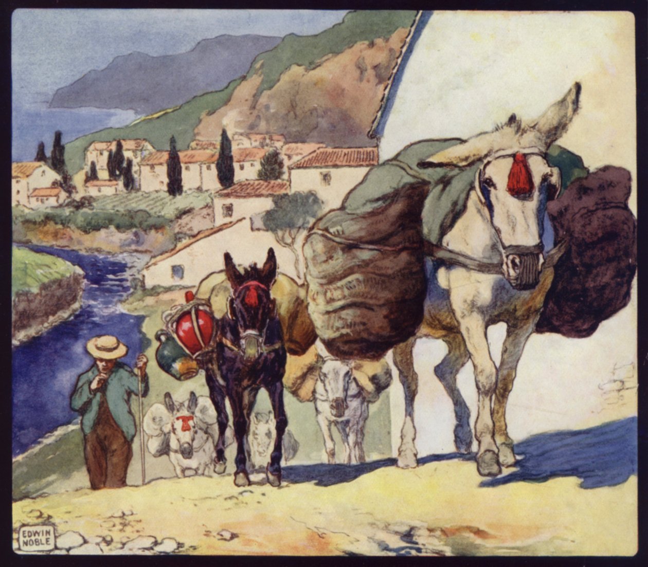 Mules on a Spanish Pass by Edwin Noble