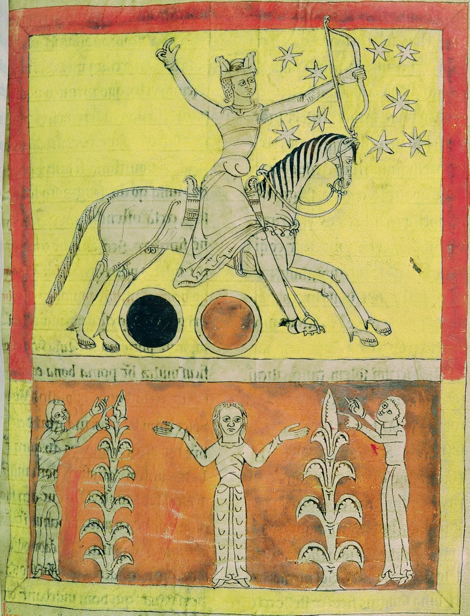 The White Knight on a white horse leaves for battle against Satan. miniature from the 