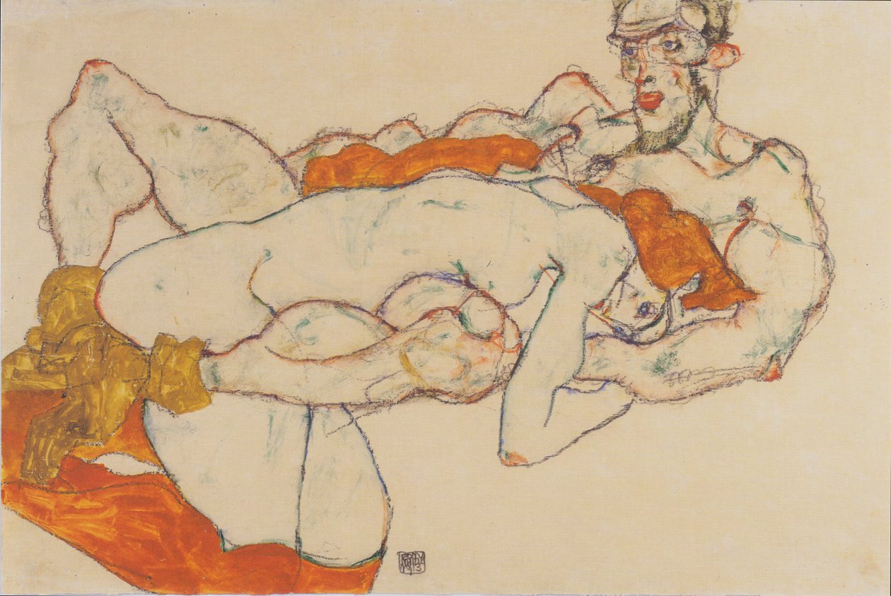 Lovers by Egon Schiele